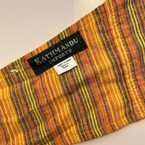 Kathmandu Imports Striped Butterfly Embroidered Tie Back Cotton Halter Top NWT - Picture 6 of 7